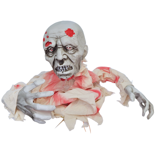 Decoración Halloween Zombie con luz, sonido y movimiento