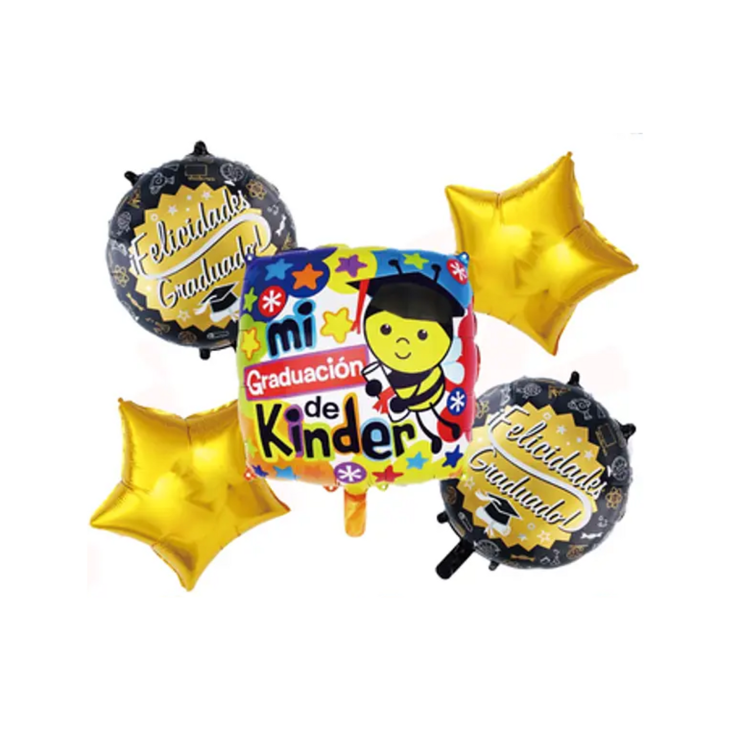 Set 5 globos foil Mi Graduación de Kinder
