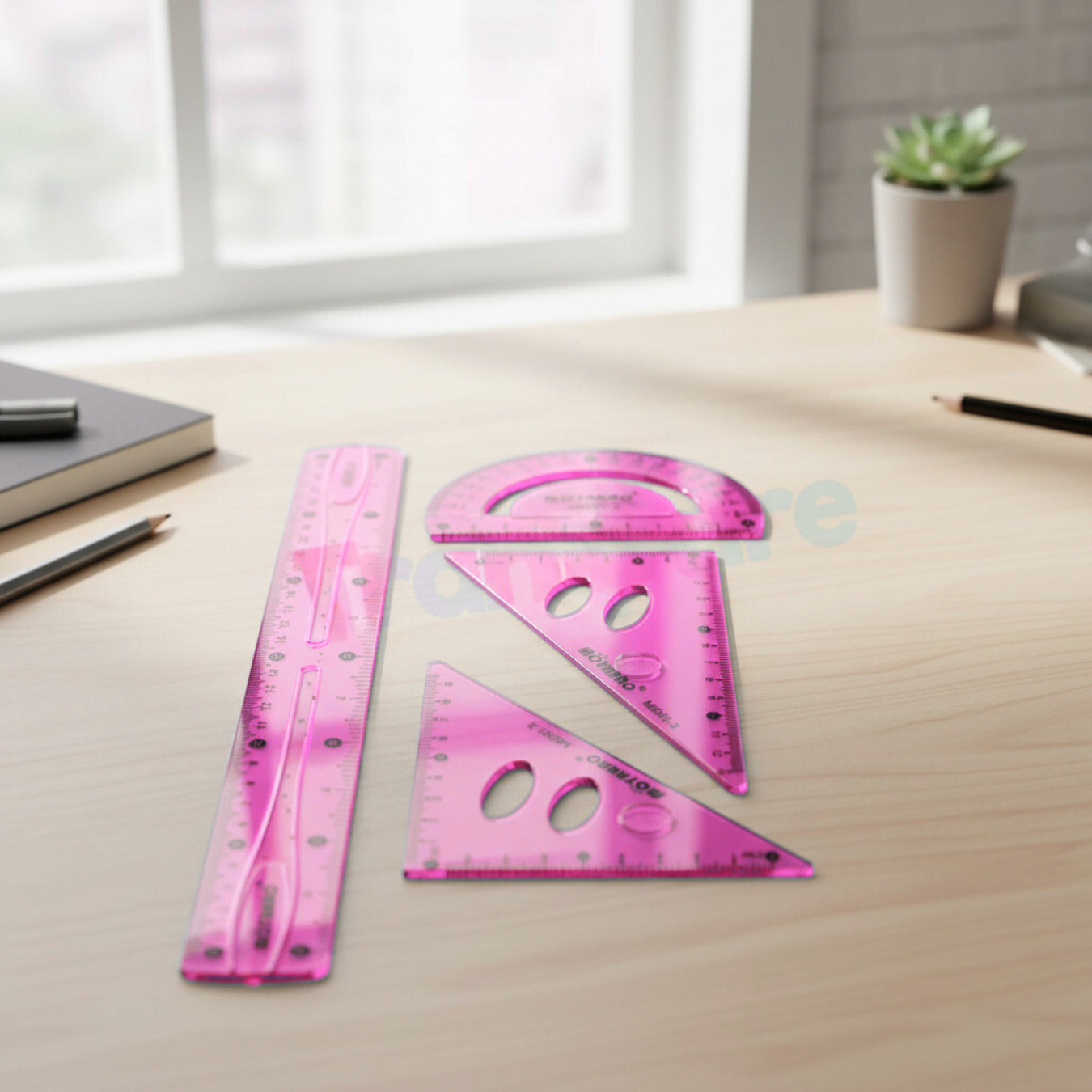 Set Geometría Flexible 30cm 4 Piezas Escolar