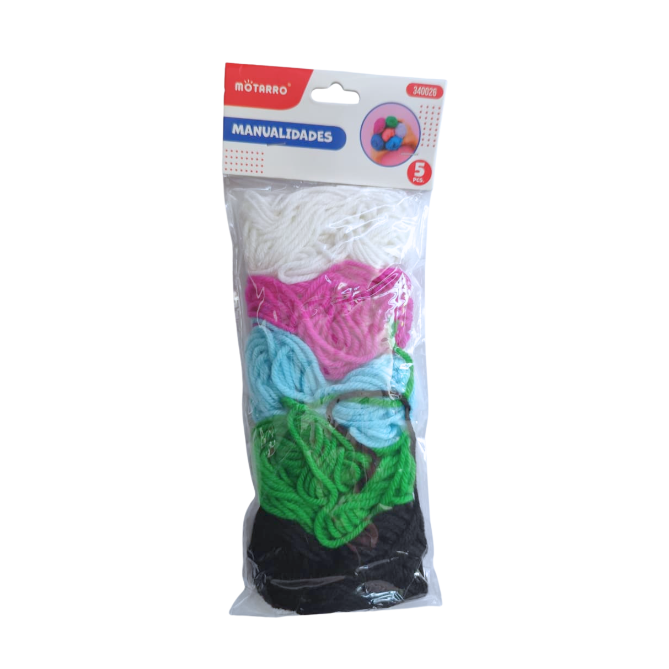 Set de Lanas para Manualidades 5 Colores y Aguja