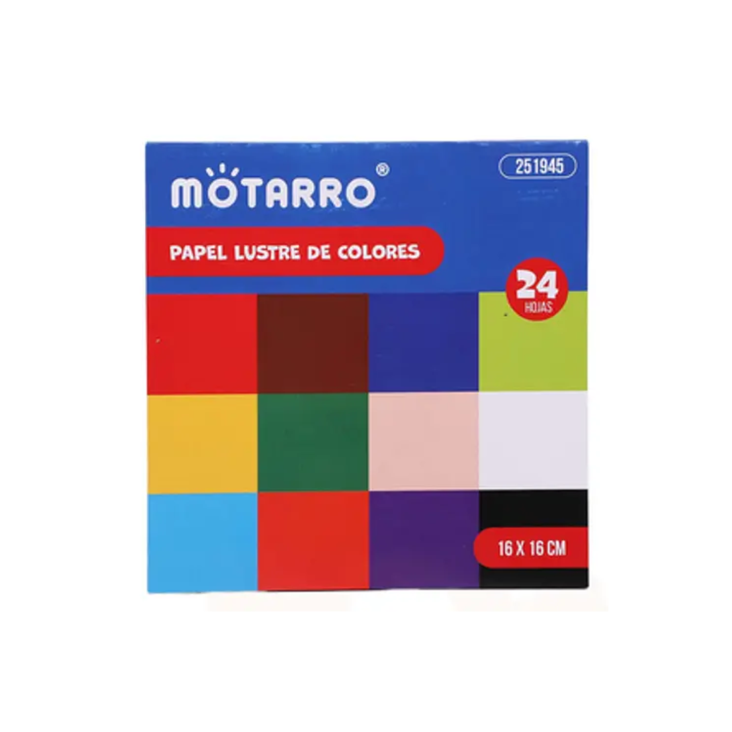 Papel Lustre Escolar 24 unidades 16x16 cm