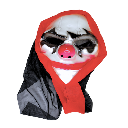 Máscara Payaso Ojos Negro Plástico Duro Adulto  Halloween