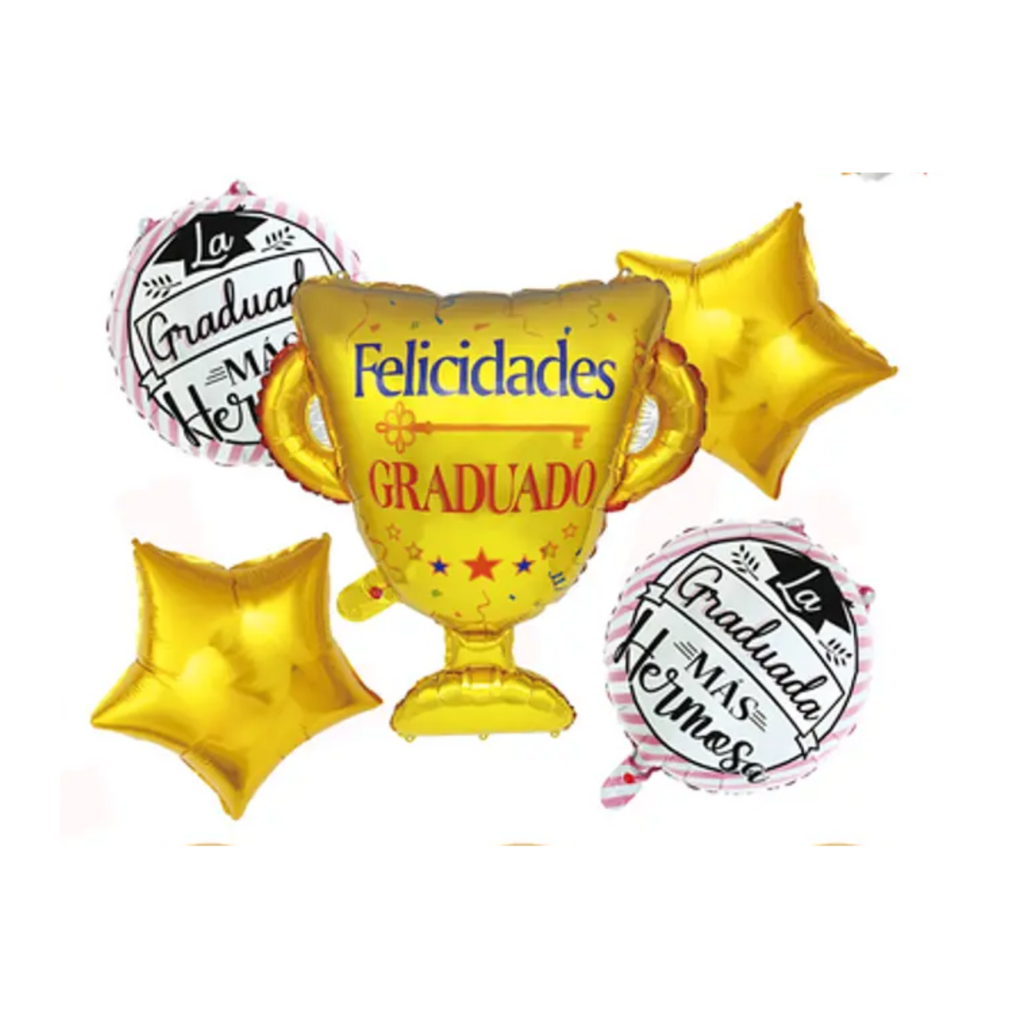 Set 5 globos foil La graduada más hermosa