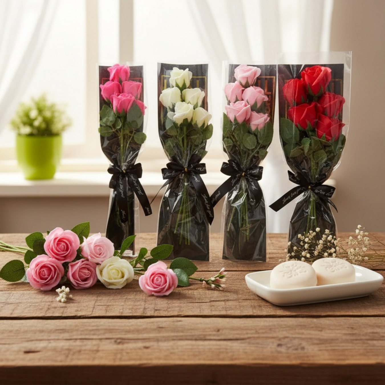 Ramos De Rosas Aromáticos  48 cm Jabón Regalo San Velentín