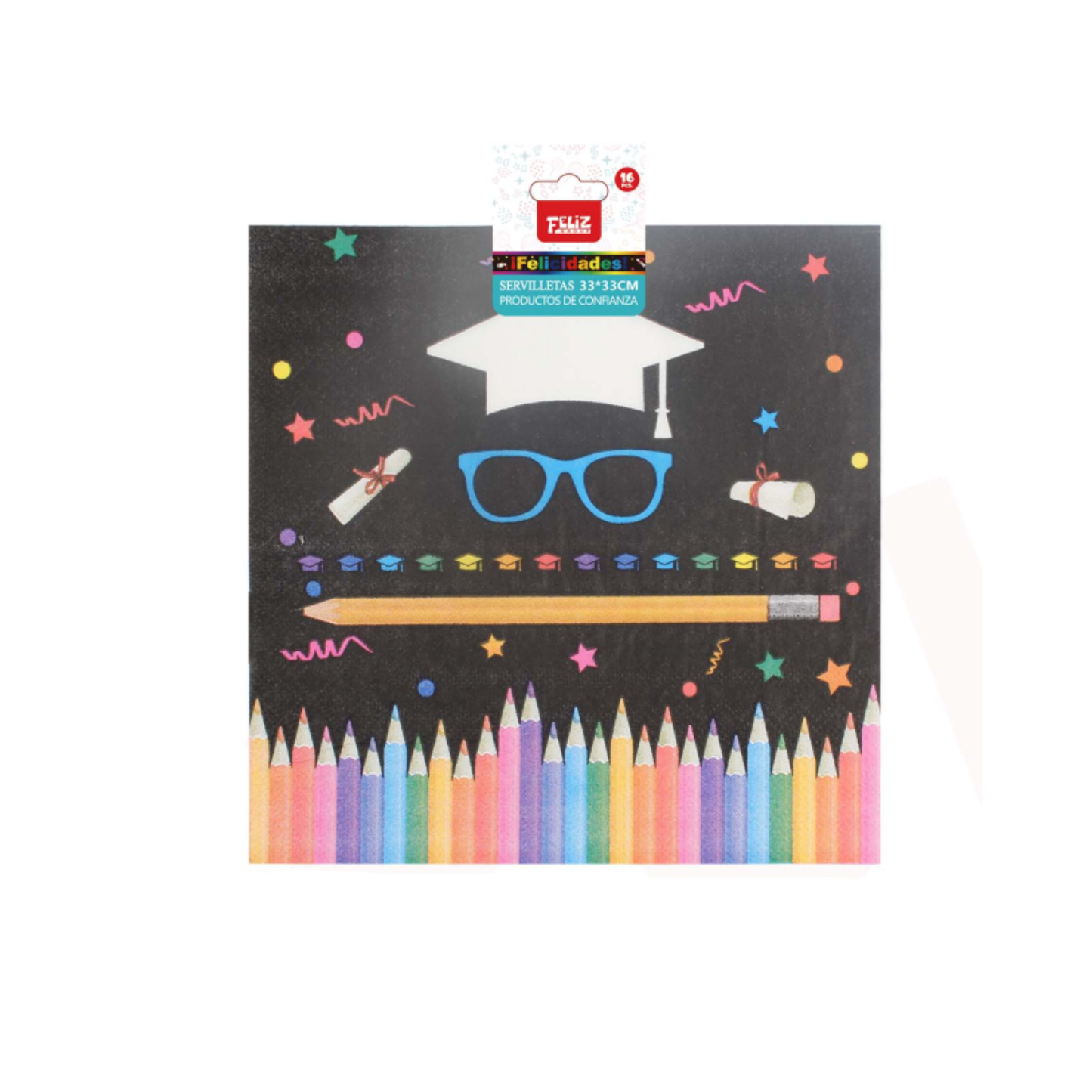 Servilletas Graduación 33x33 Cm 16 Unidades