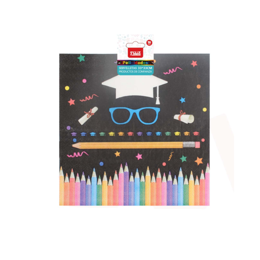 Servilletas Graduación 33x33 Cm 16 Unidades