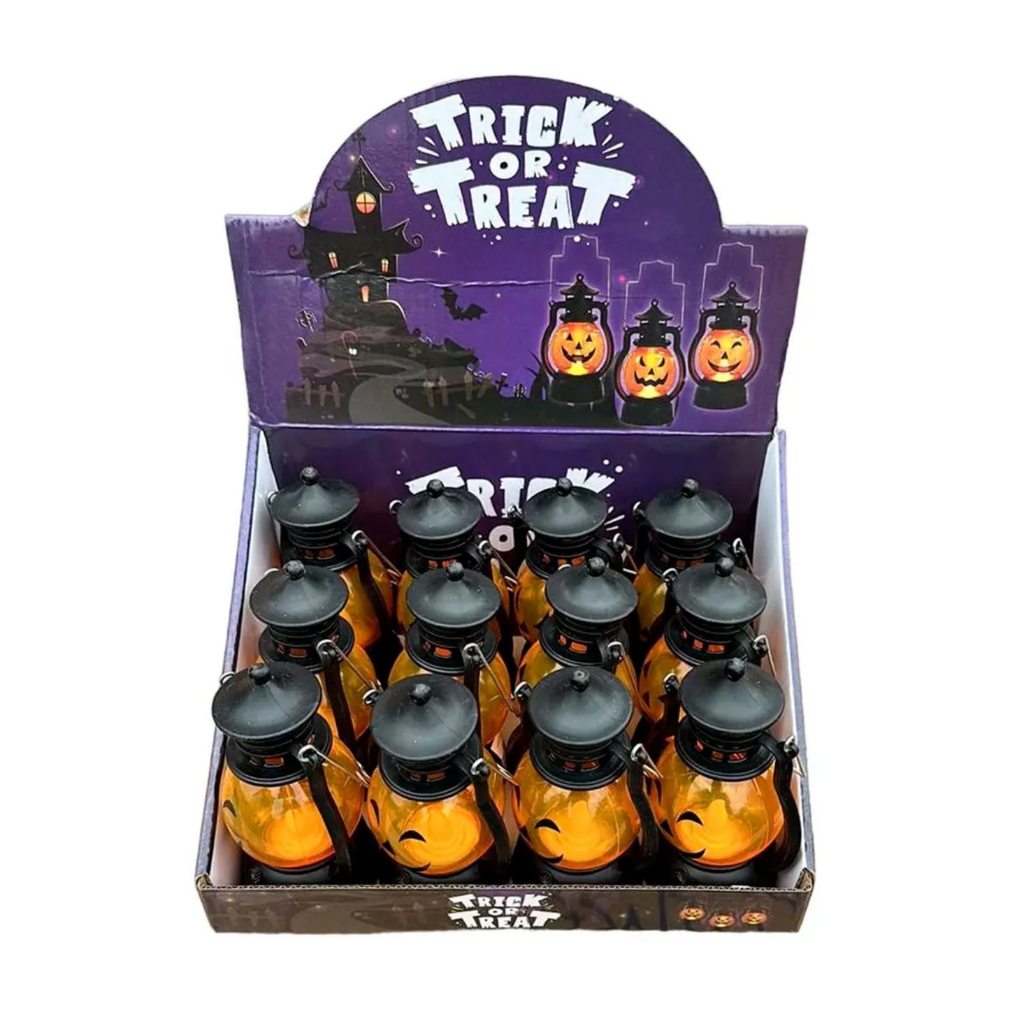 Decoración Halloween Lámparas farol calabaza 12 Unidades