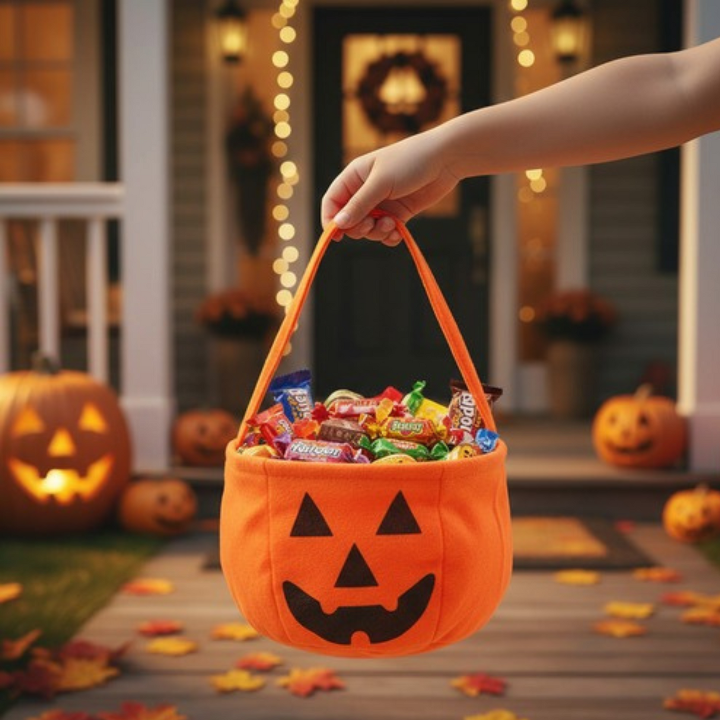 Decoración Halloween Bolsa para dulces diseño calabaza