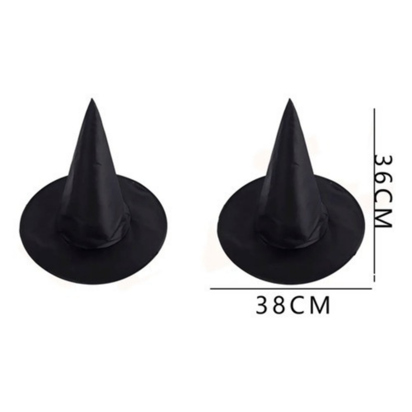 Gorro bruja clásico 36x38 cm Negro