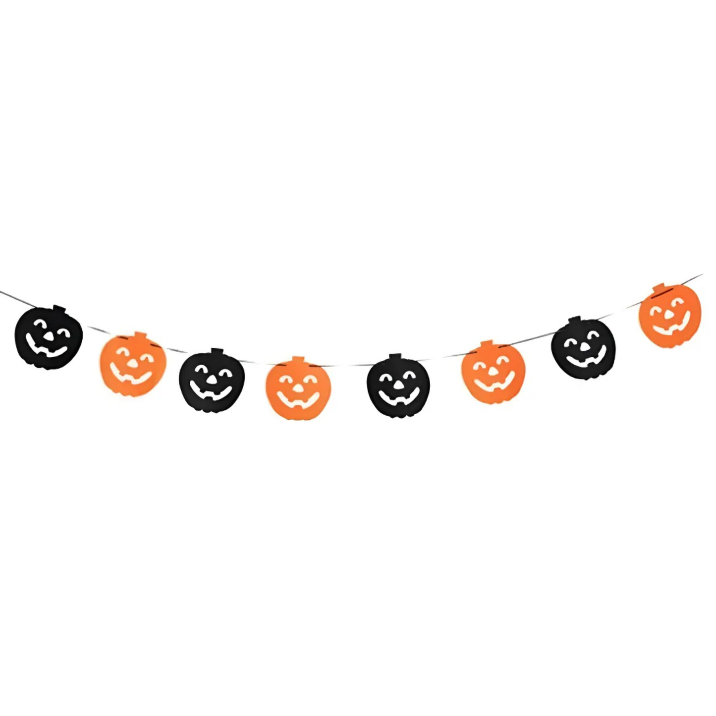 Decoración Halloween Guirnalda calabazas tela