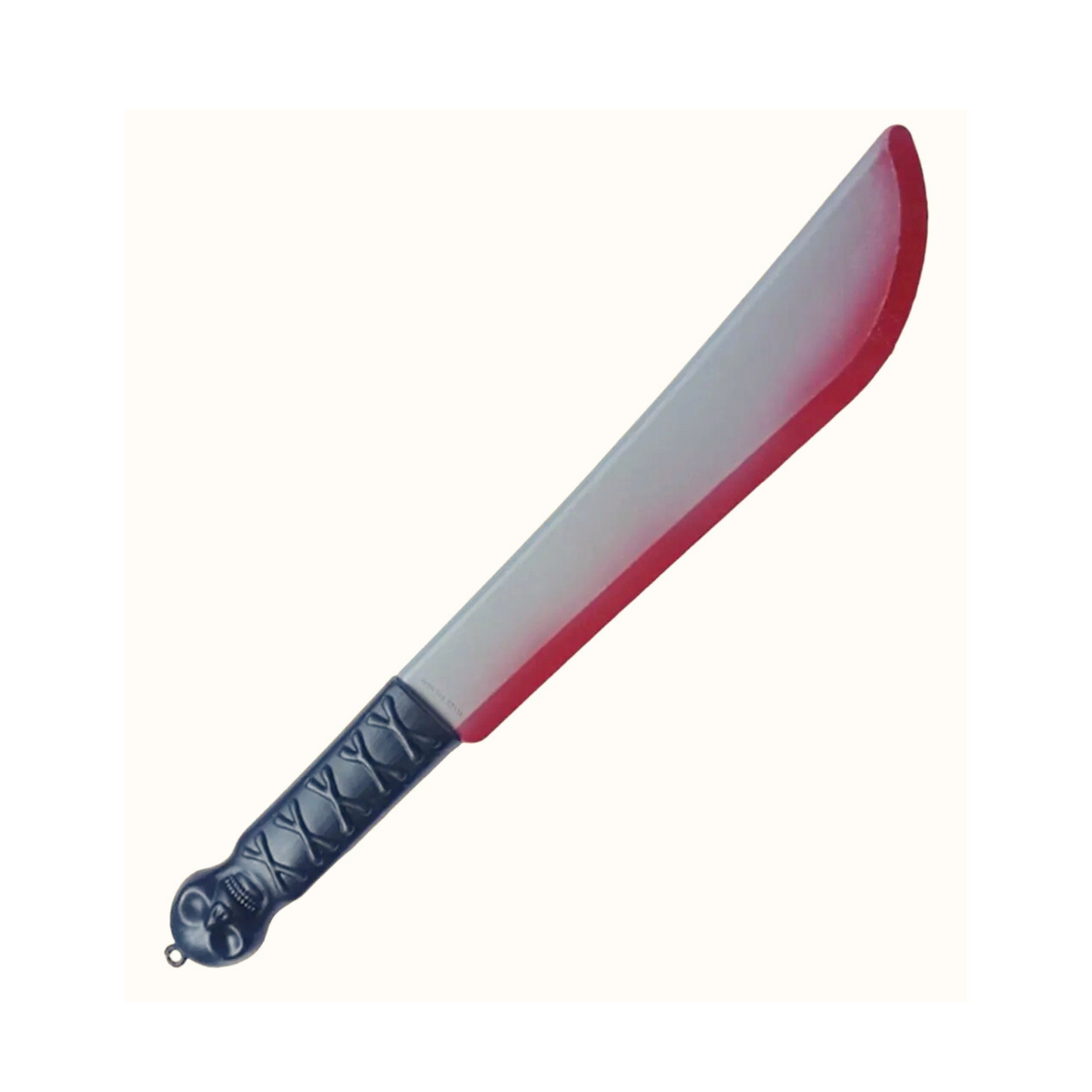 Cuchillo falso ensangrentado con plástico
