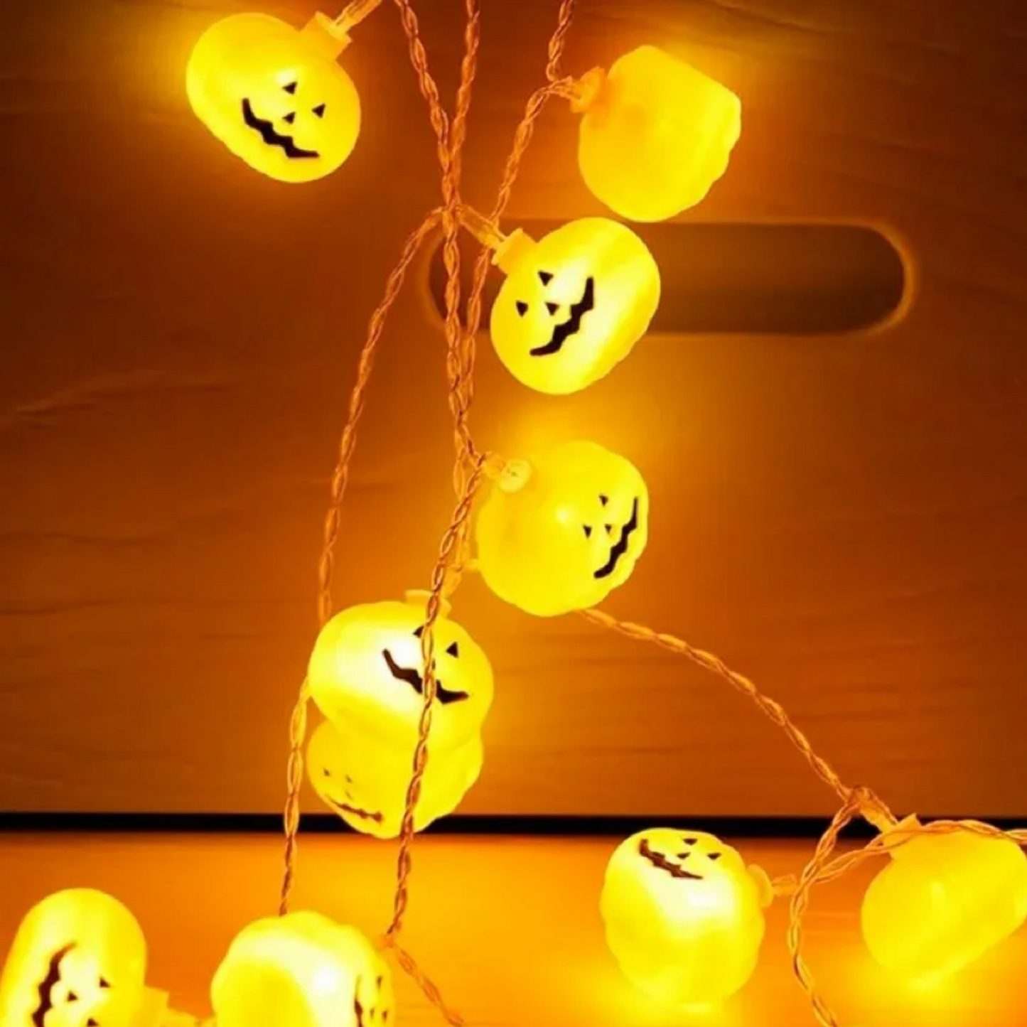Luces Halloween Guirnaldas Calabazas Decoración a pilas 10 Un.