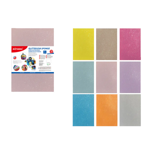 Goma Eva Escolar Glitter Colores Pastel  40x60 cm
