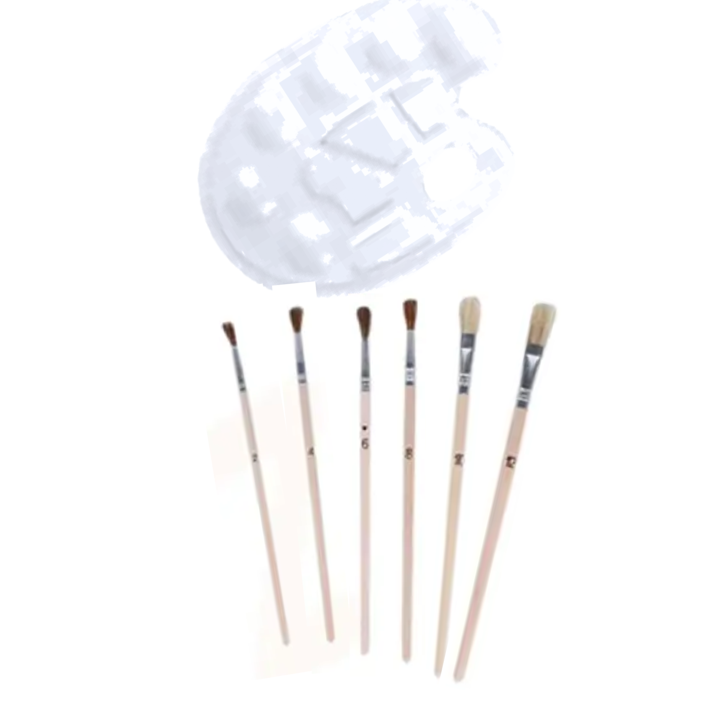 Pack Paleta + 6 Pinceles Material Escolar Variedad modelos
