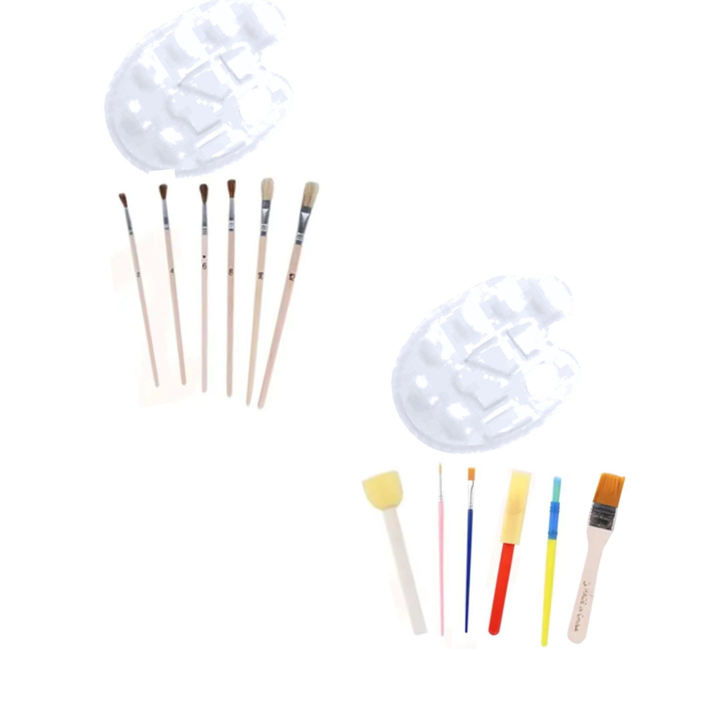 Pack Paleta + 6 Pinceles Material Escolar Variedad modelos