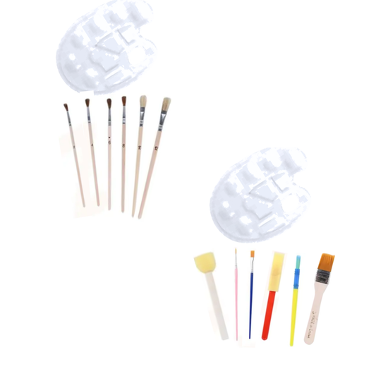 Pack Paleta + 6 Pinceles Material Escolar Variedad modelos