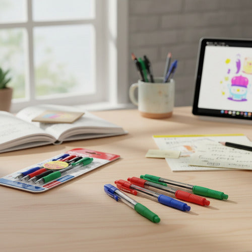 Pack 4 Lápices Pasta Retráctil 1.0mm Colores