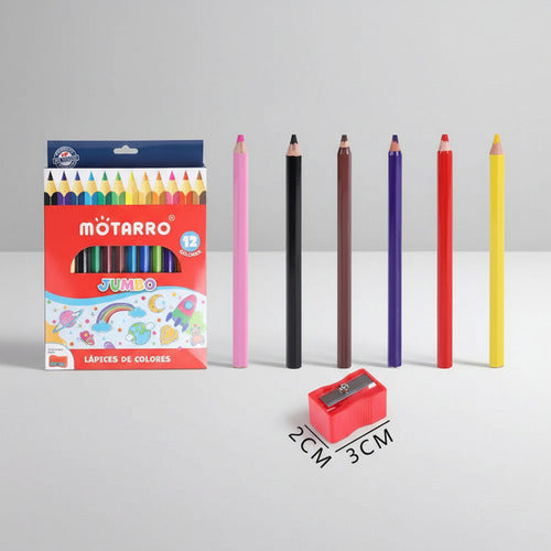 Lápices De Colores Jumbo 12 Unidades Hexagonal Madera