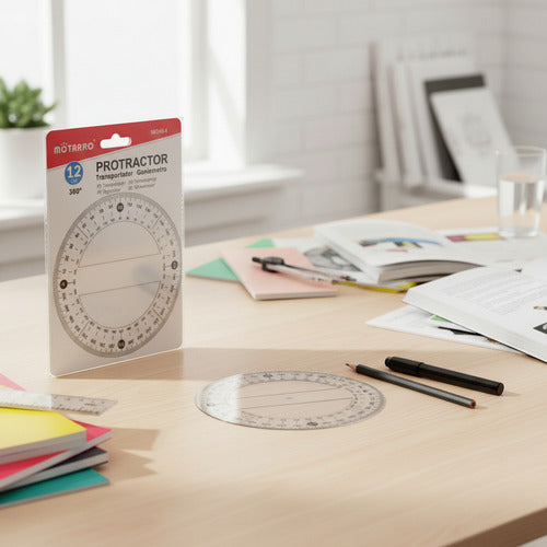 Transportador 360 Transparente Útil Escolar