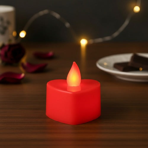 Vela Led Diseño Corazón Rojo Decorativa Unidad San Valentín