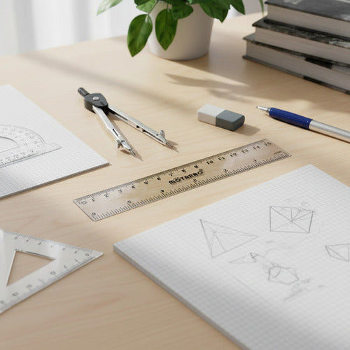 Regla Plástica Transparente 15 Cm Útil Escolar