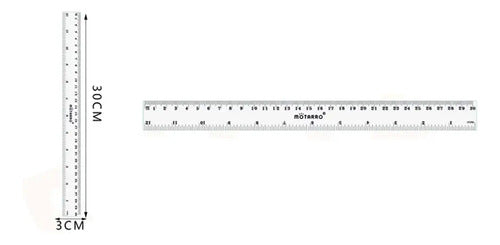 Regla Plástica Transparente 30 Cm Útil Escolar