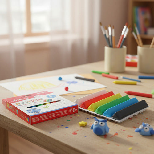 Set Plastilina Motarro 6 Colores No Tóxica Escolar 90g