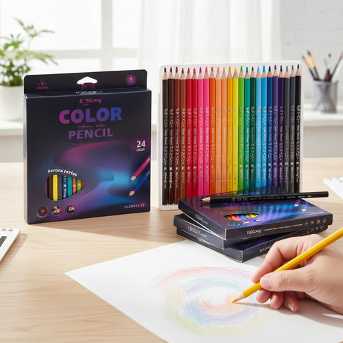 Caja Lápices De Colores 24 Unidades 17,5 Cm