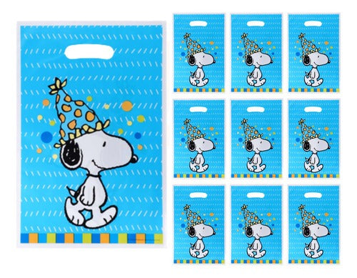 Bolsas Para Dulces Cumpleaños Diseño Snoopy 10 Unidades