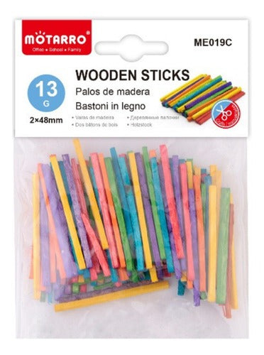Palitos De Madera De Colores 48 Mm Para Manualidades Escolar