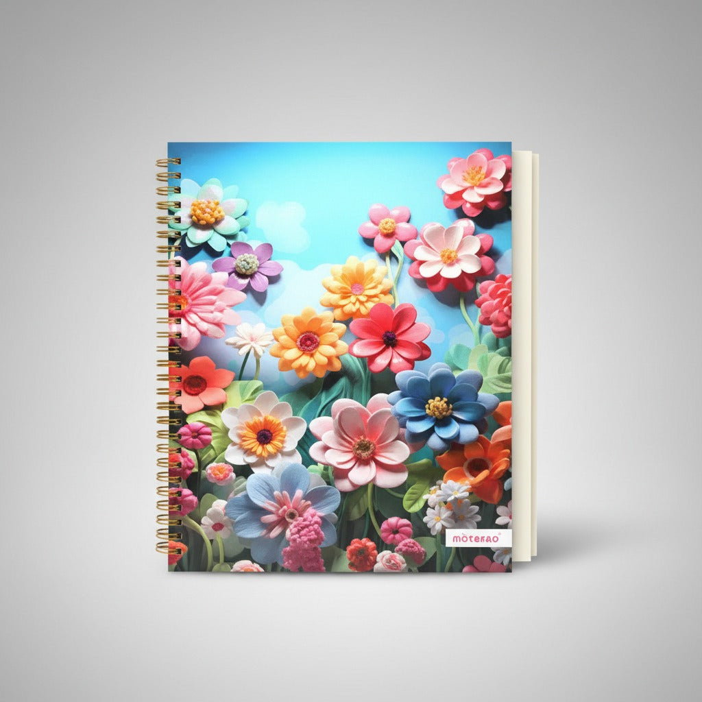 Cuaderno Universitario Floral 21x25 cm 100 hojas