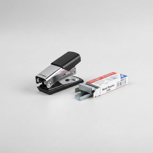 Corchetera Mini Metálica Con 1000 Grapas Útil Escolar