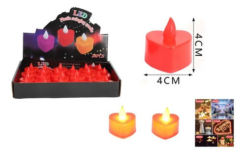 Vela Led Diseño Corazón Rojo Decorativa Unidad San Valentín
