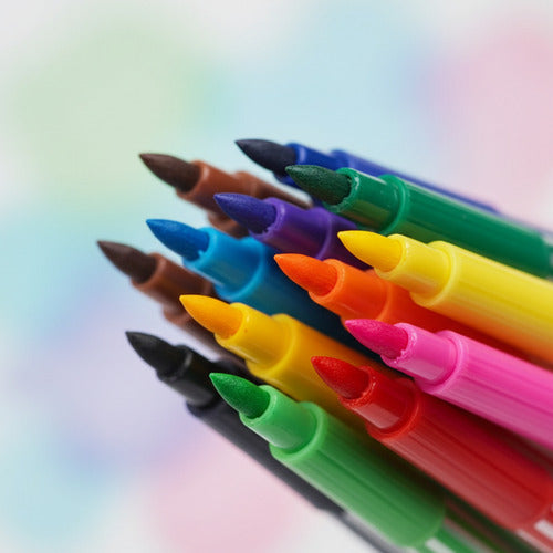 Lápices Scripto Marcador Lavable 24 Colores Útil Escolar