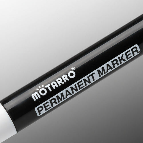Marcador Permanente Blanco Motarro Punta Fina 3 Mm Escolar