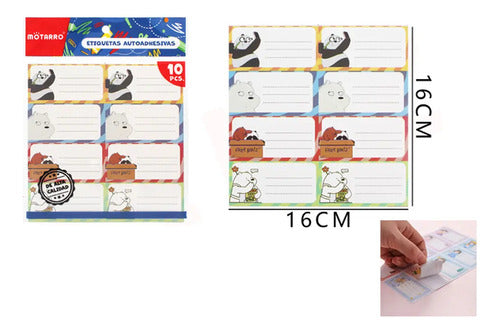 Pack 10 Hojas Etiquetas Escolares Autoadhesivas Materia Variedades