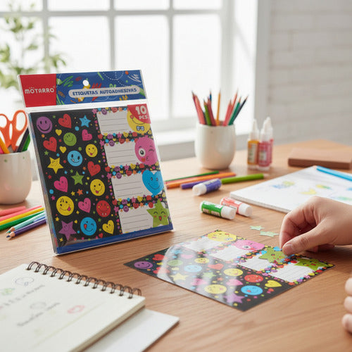 Pack 10 Hojas Etiquetas Escolares Autoadhesivas Materia Variedades