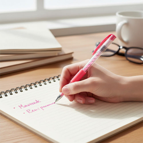 Set 6 Lápices Gel Glitter Colores Flúor 0.7 Mm Útil Escolar