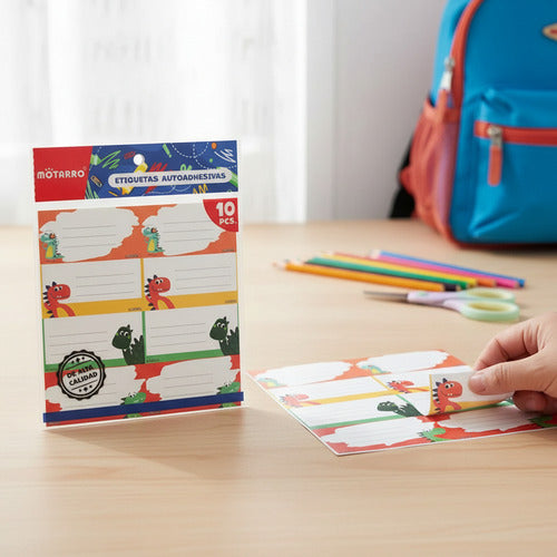 Pack 10 Hojas Etiquetas Escolares Autoadhesivas Materia Variedades