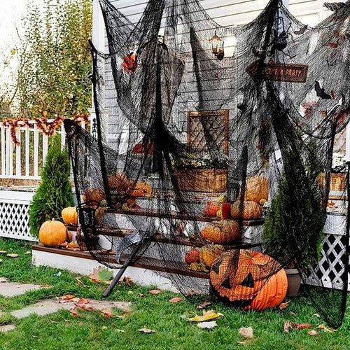 Decoración Halloween Tela Gasa Negra 180x80 cm