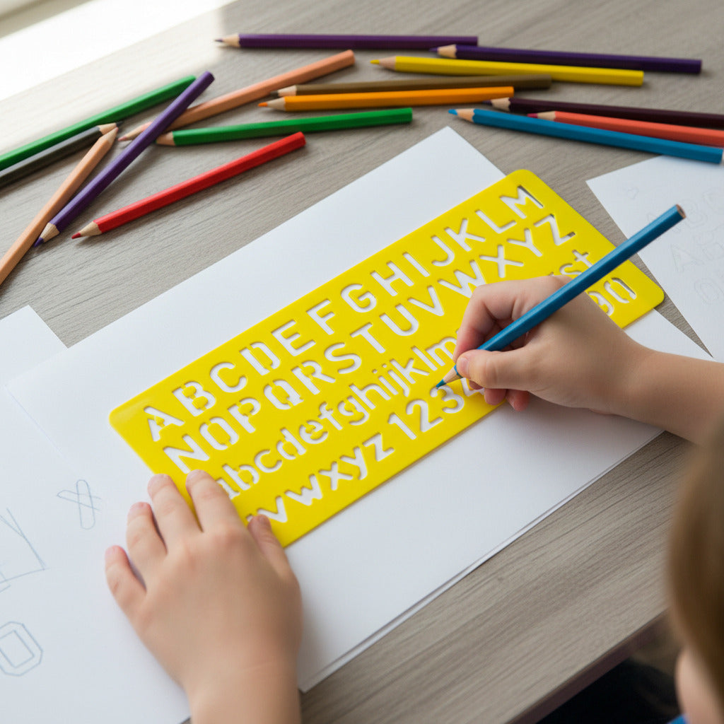 Regla Con Letras Y Números Abecedario 15 cm Plástica