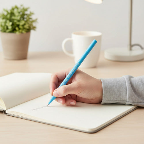 Set 6 Lápices Pasta Bolígrafos Colores Punta 1.0mm Escolar