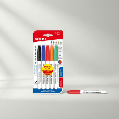 Pack 5 Marcadores Permanente Para Ropa Textil Colores