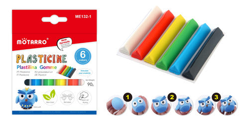 Set Plastilina Motarro 6 Colores No Tóxica Escolar 90g