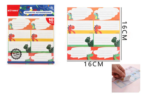 Pack 10 Hojas Etiquetas Escolares Autoadhesivas Materia Variedades