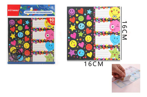 Pack 10 Hojas Etiquetas Escolares Autoadhesivas Materia Variedades