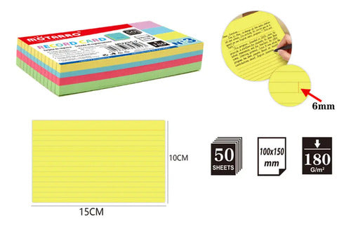 Tarjeta Rayado Ficha Bibliográfica 10x15 Cm 50 Hojas 180g