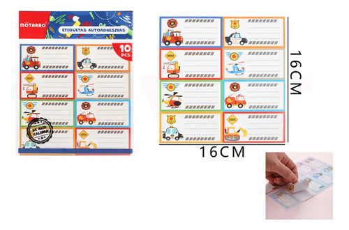 Pack 10 Hojas Etiquetas Escolares Autoadhesivas Materia Variedades