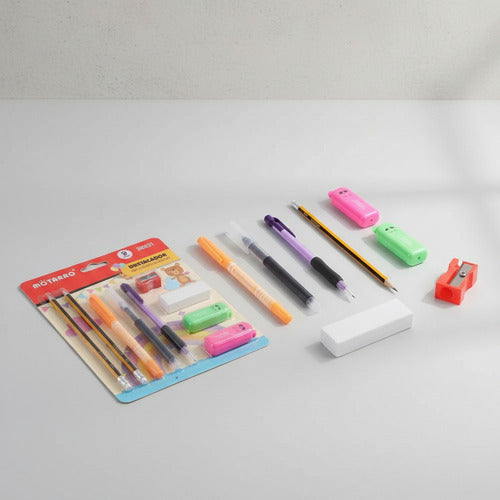Set Lápices Marcadores Útiles Escolares 9 Unidades