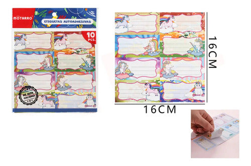 Pack 10 Hojas Etiquetas Escolares Autoadhesivas Materia Variedades